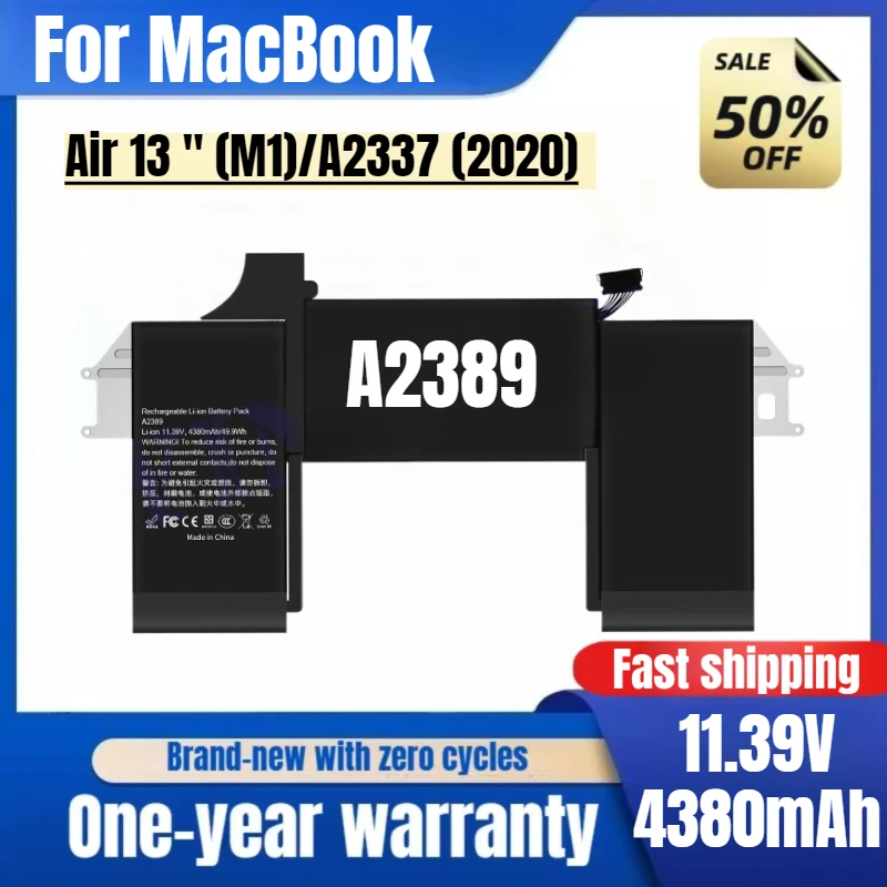 

A2389 for MacBook Air 13 " (M1)/A2337 (2020) Laptop Battery High Quality High Capacity Battery Replacement Bateria Grade A Cell