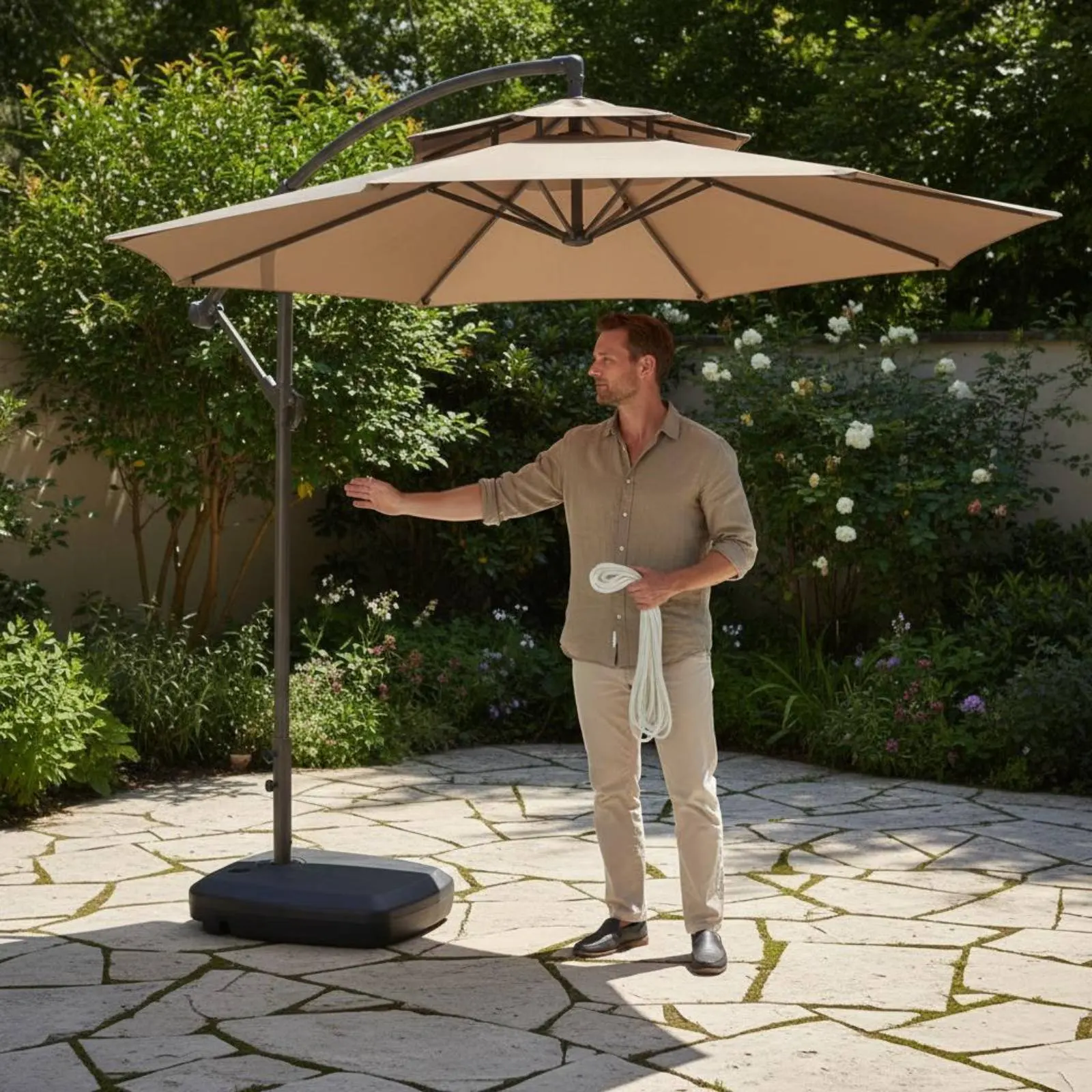 Roman Umbrella Pull Rope Wear-Resistant Patio Umbrella Raise Cord Long-Lasting Easy Install for Garden, Backyard