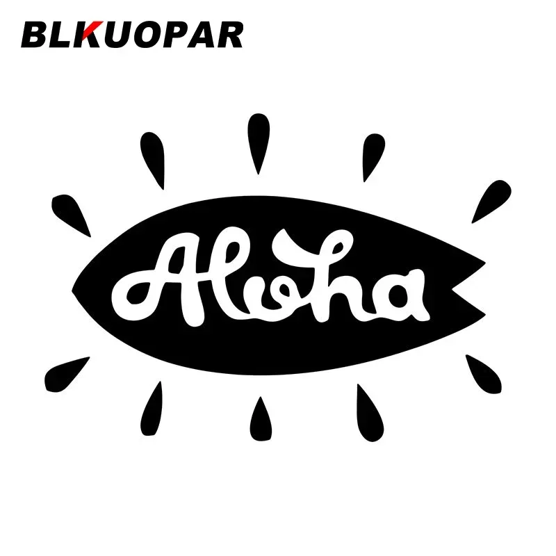 BLKUOPAR Aloha Good Morning Car Stickers Laser Graphics Personality Waterproof Decals Windshield Fuel Tank Cap Laptop Decoration