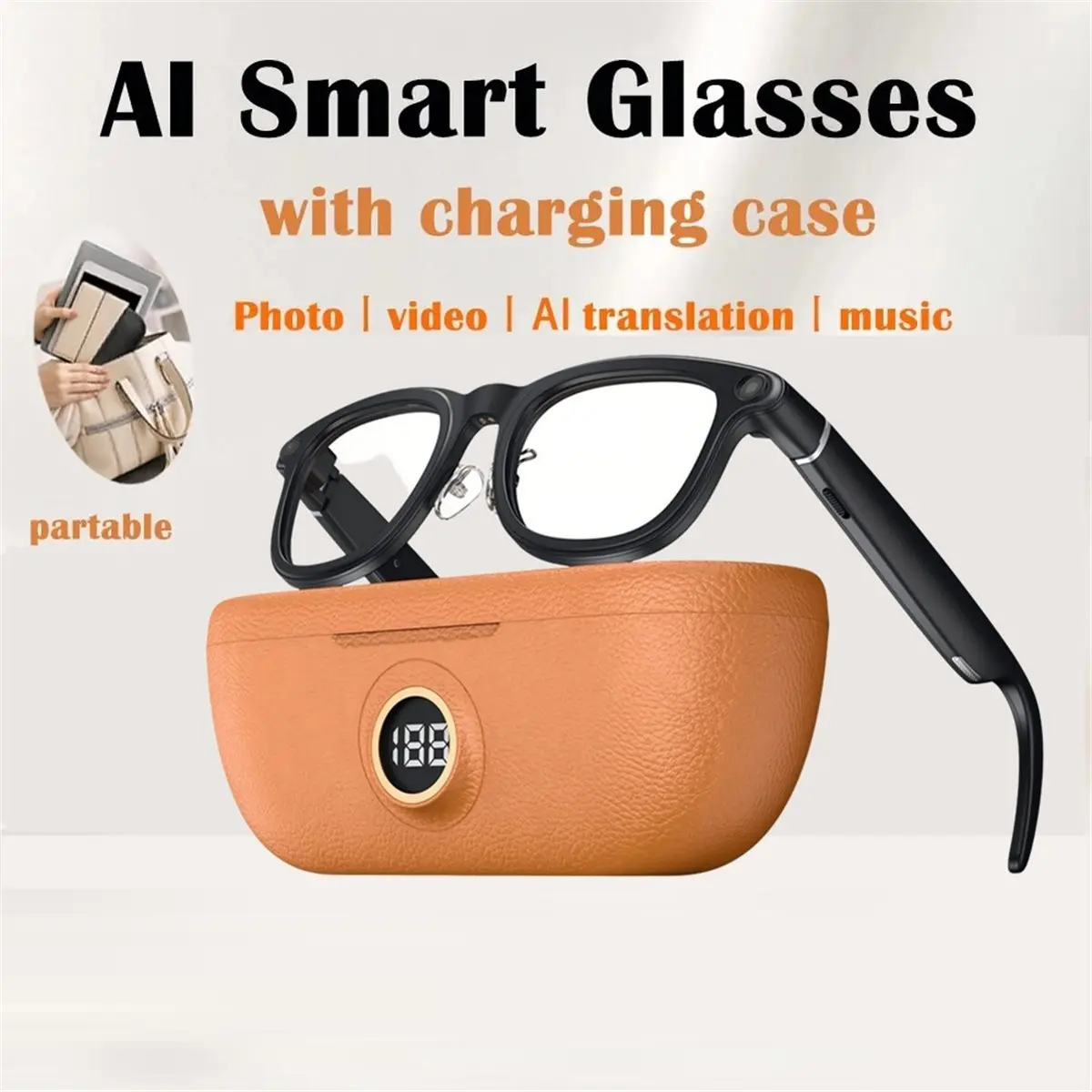 (A99Z] 2026 6K HD AI Smart Glasses Chat GPT 800MP Camera Bluetooth Call Voice Assistant Control Smart Glasses