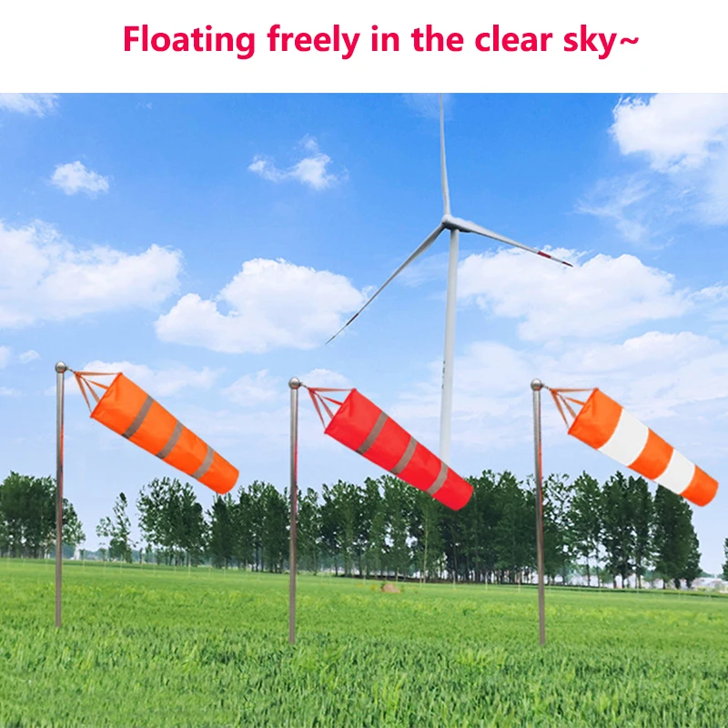 Reflective Windsock Outdoor Airport Wind Direction Windproof Weathervane Weathercock Windbag Wind Vane Indicator