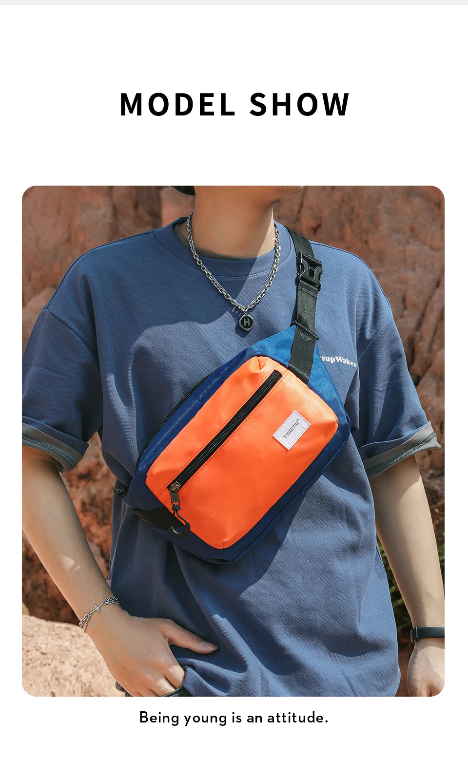 Tigernu Brusttaschen für Männer 7,9 Zoll IPad Tasche leichte Umhängetasche wasserdichte Umhängetasche männliche Mini-Taschen Sling Bag Handtasche – Detail 4