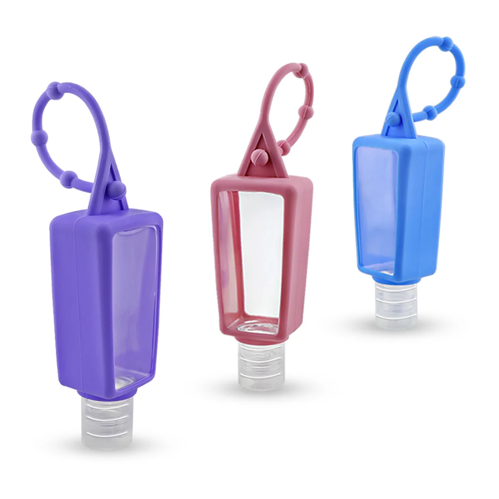 

3 Pcs 30ml Convenient Portable Storage Bottle Hand Alcohol Silicone Case Empty Wash-free Container Lotion