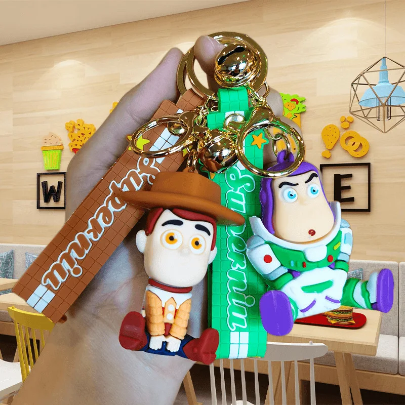 

Disney Keychain Pendant Toy Story 4 Buzz Lightyear Woody Rex Slinky Dog Anime Figures Dolls Keyring Pendant Ornament Kids Gifts