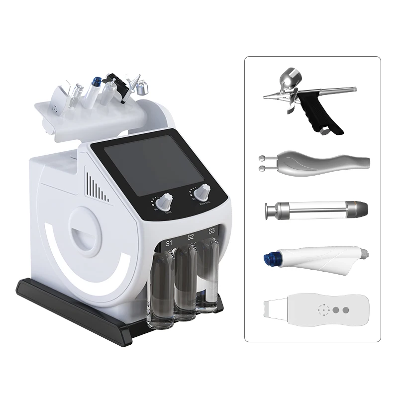 7-in-1-Desktop-Gesichtspflegemaschine, Diamant-Dermabrasion, Wasserpeeling, Hautverjüngung, Anti-Aging, Schönheitssalon, Spa-Gerät