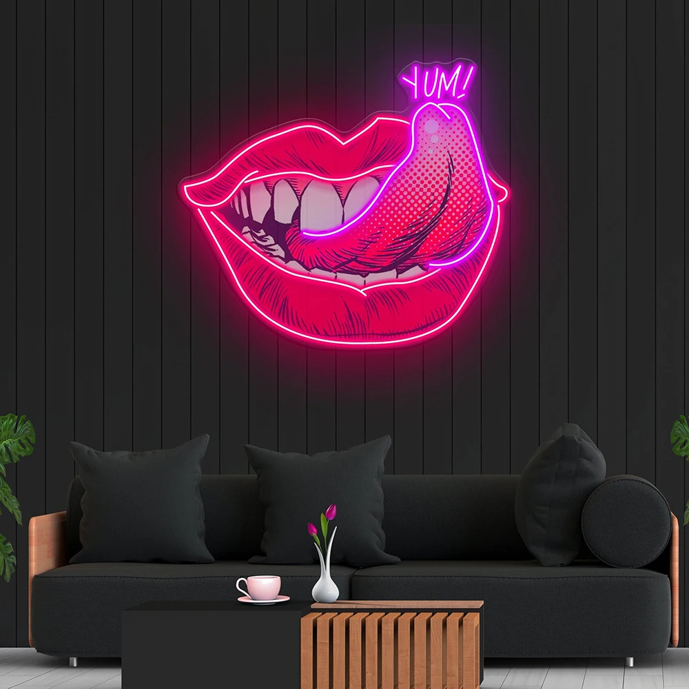 Taste of Your Lips Led Neon Acrylic Artwork Sign Living Room Home Party Wall Decor Neon Light Bar Club Decor Custom Neon Sign