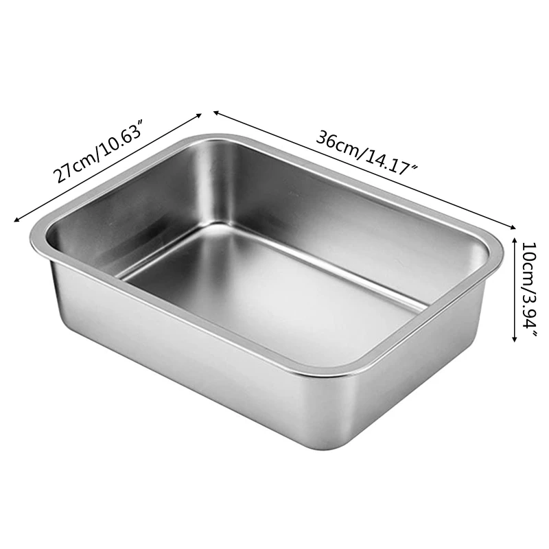 for Cat Litter Pan for Older Cats Stainless Steel Rabbit Litter Box 14x10x4 Inch dropshipping