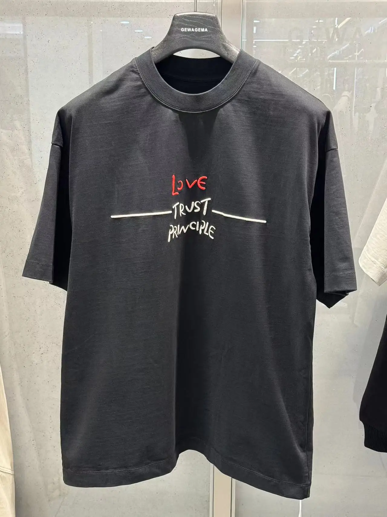 

American Sle Heavyweight GEWAGEMA 2026ss Spring Summer New Embroidered Logo Loose Casual Large Size ort Sve T-irt