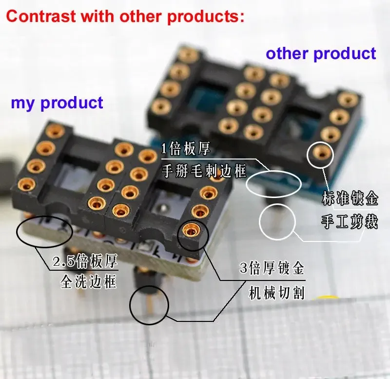 Gold-plated DIP8 Mono to Dual Op Amp Adapter Converter OP amplifier IC socket OPA128 OPA627 AD847 AD797