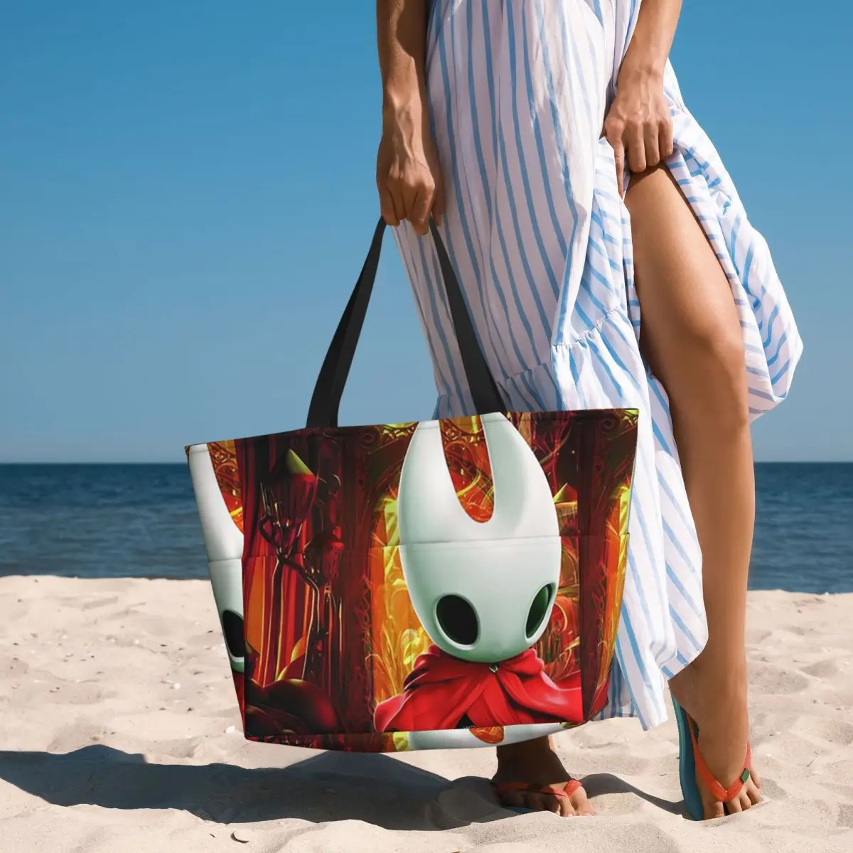 Hollow Knight Silksong Beach Tote Bag Sport Gym Yoga Duffle Large Tote Bag Women Travel Bag Fitness bag