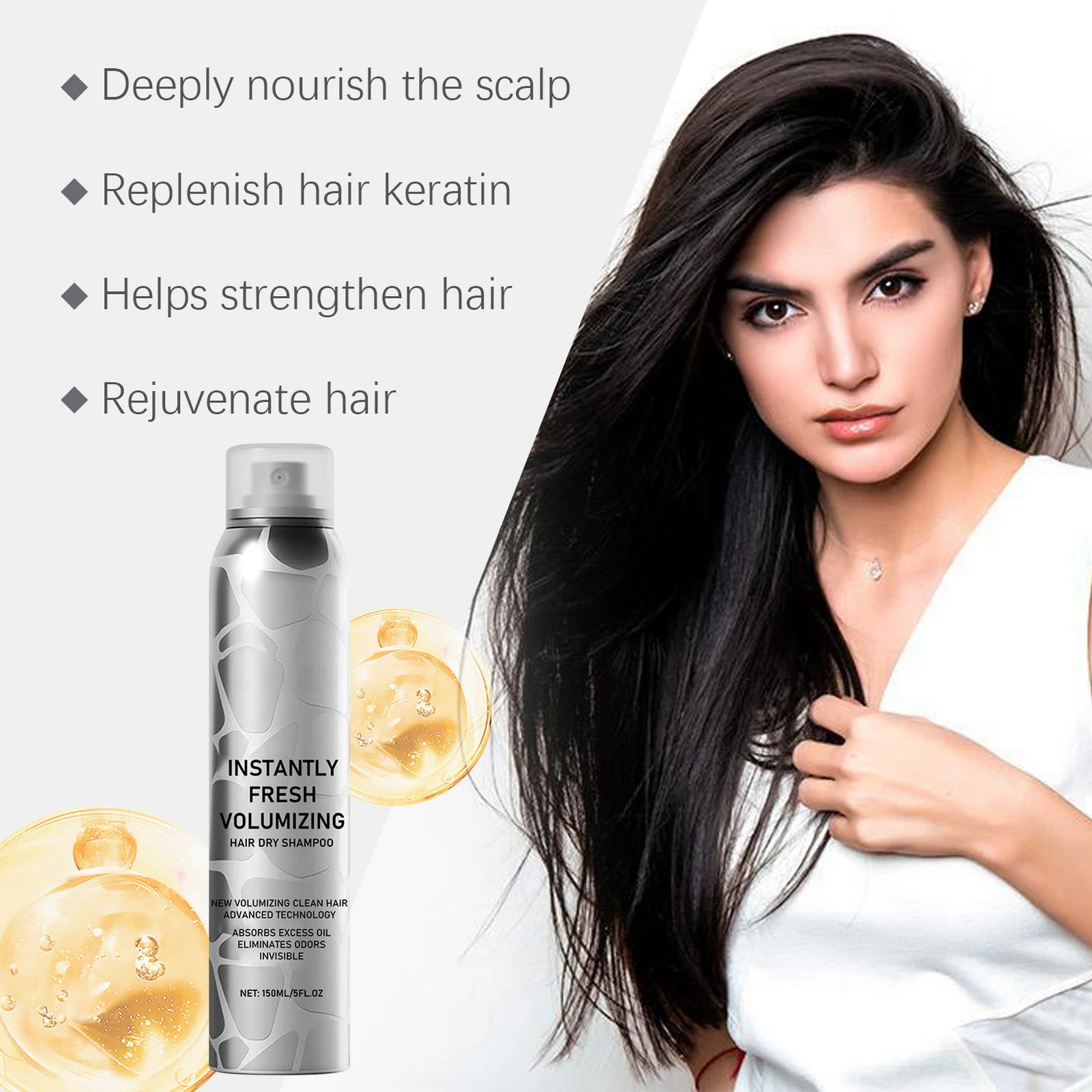 Fresh Volumizing Hair Dry Shampoo All Day Dewy Setting Spray Portable For Travel Or Daily Use