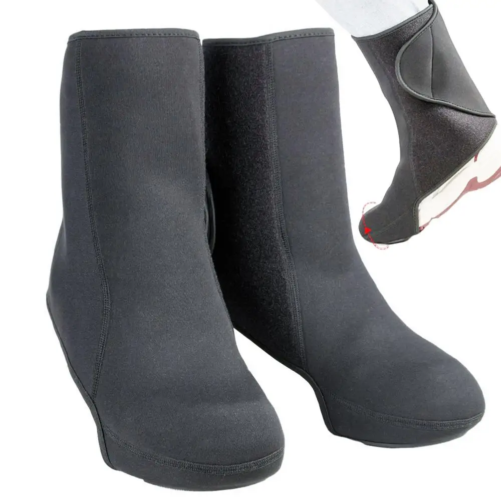 Couvre-chaussures de cyclisme pour moto, couvre-chaussures thermiques imperméables pour bottes de pluie, couvre-chaussures chauds en néoprène pour le cyclisme d'hiver