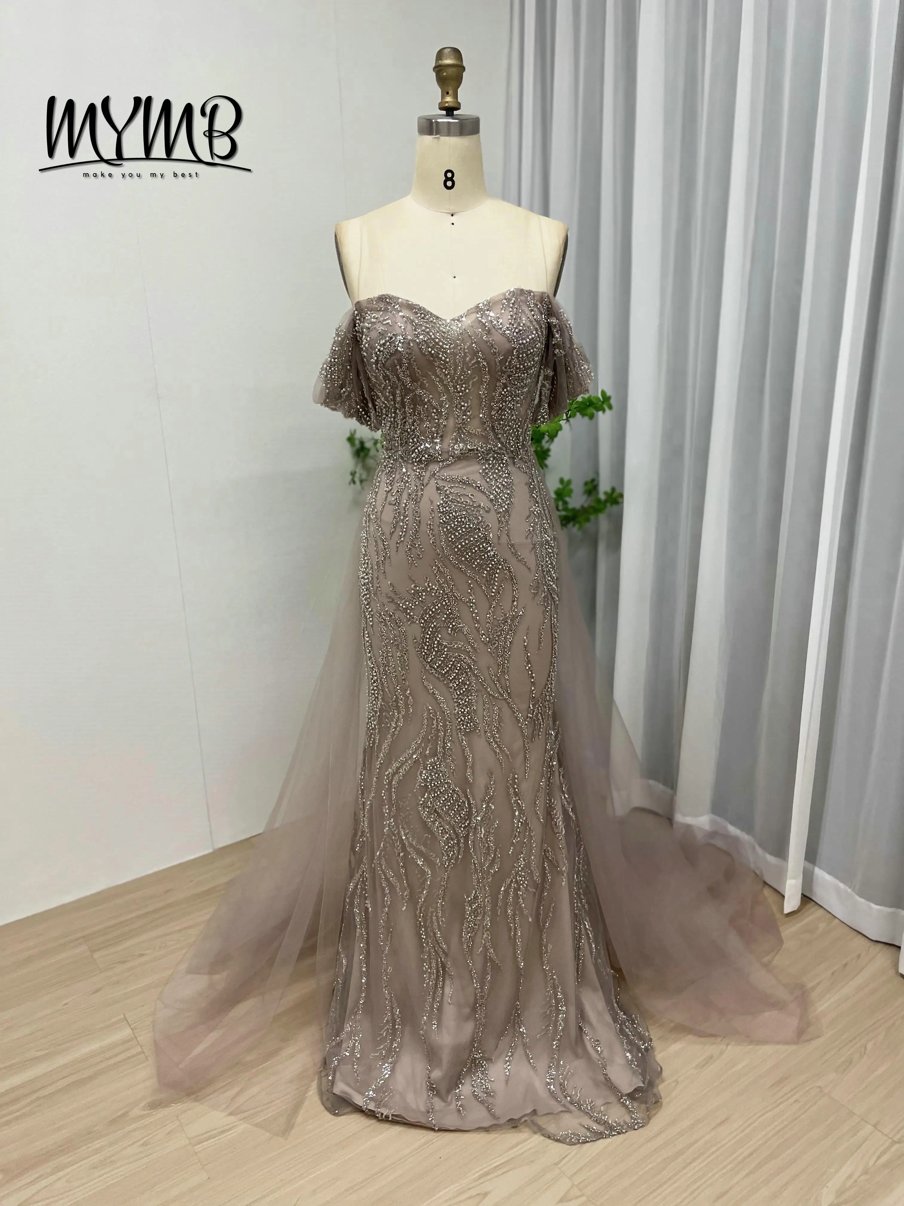 ชุดแต่งงานแบบถอดชายกระโปรงได้ ขายส่ง MYMB สินค้าขายดี สำหรับผู้หญิง ไซส์พลัส ประดับเลื่อมวิบวับ หรูหรา สำหรับสาวๆ รุ่น MY20005