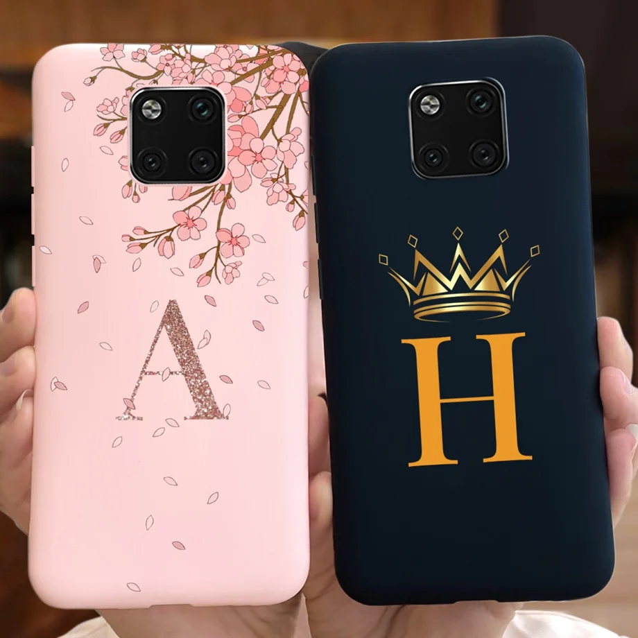 Letters Matte Case For Huawei Mate 20 Pro Cover For Huawei Mate20 20Pro LYA-L29 HMA-L29 Bumper Shockproof Funda Soft Silicone