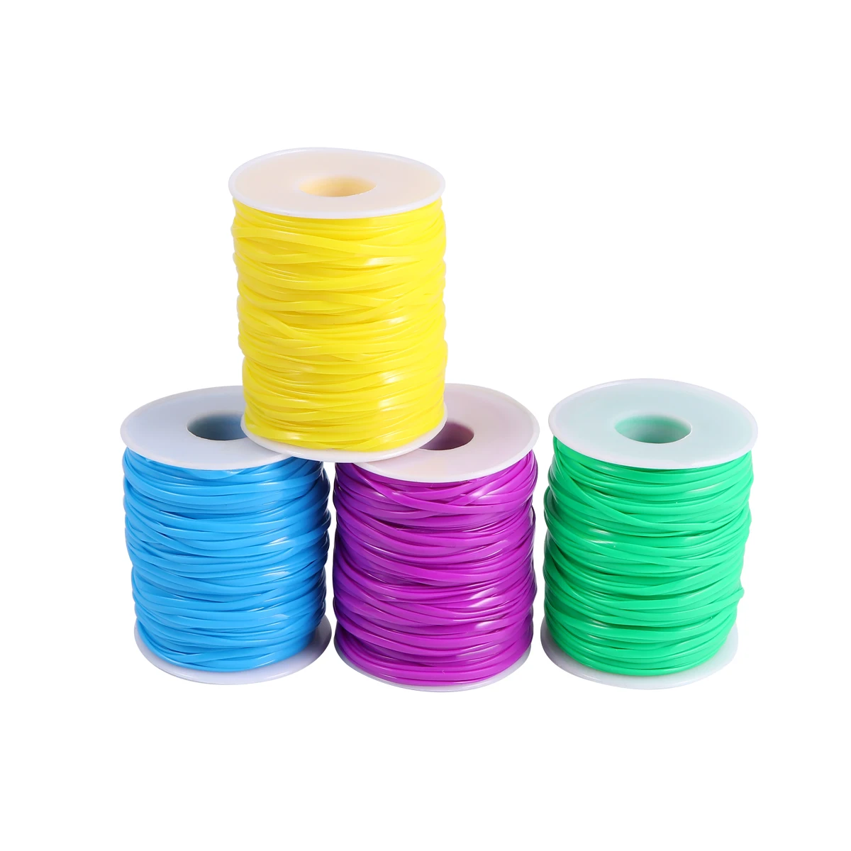 4 لفات بولي كلوريد الفينيل المنسوجة حزام مسطح DIY بها بنفسك الحرفية صنع المجوهرات التفاف قطاع التعبئة اكسسوارات الديكور الفرقة أخضر أصفر أرجواني أزرق #4