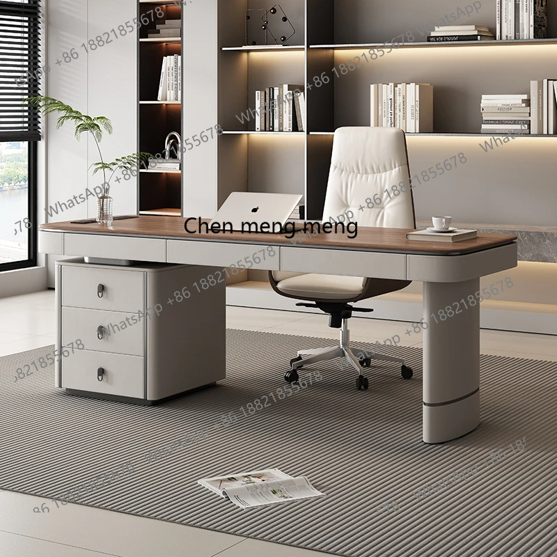 Italian Minimalist Desk Modern Light Luxury High-end Study Office Desk Designer Style Nordic Retro Computer Desk