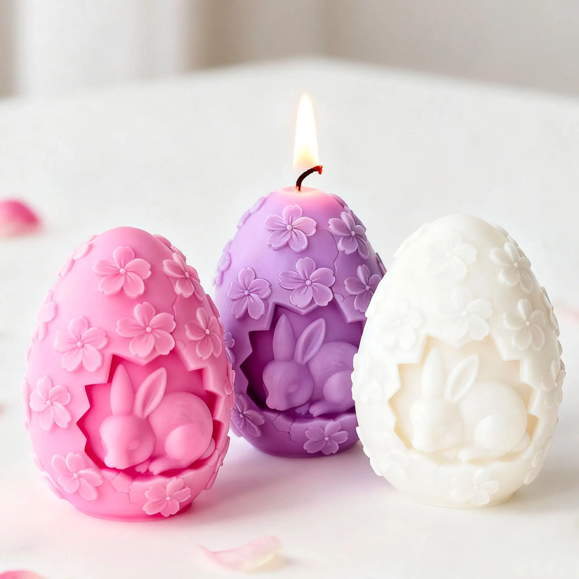 Floral Relief Easter Egg Mold 6