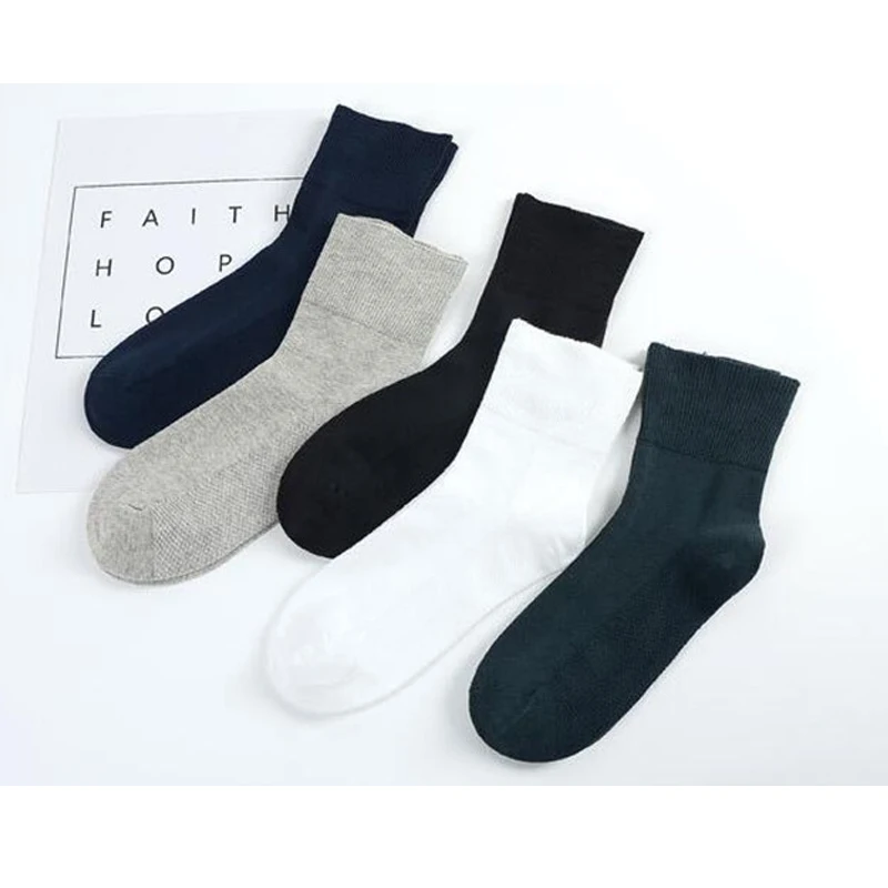 Pairs/Lot 4 Diabetic Socks Non Loose Binding Mouth Socks for Diabetes Hypertensive Patients Bamboo Cotton Material Women and Men