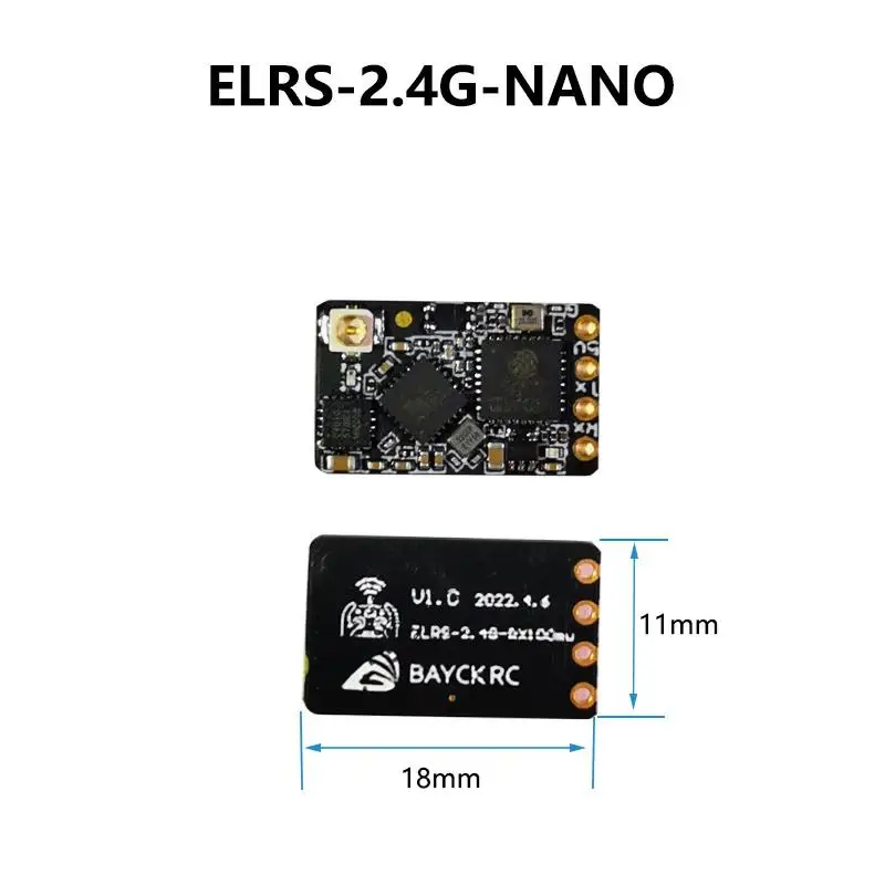 BAYCK ELRS 915MHz / 2.4GHz NANO ExpressLRS Receiver with T type Antenna Support Wifi upgrade for RC FPV Traversing Drones Parts