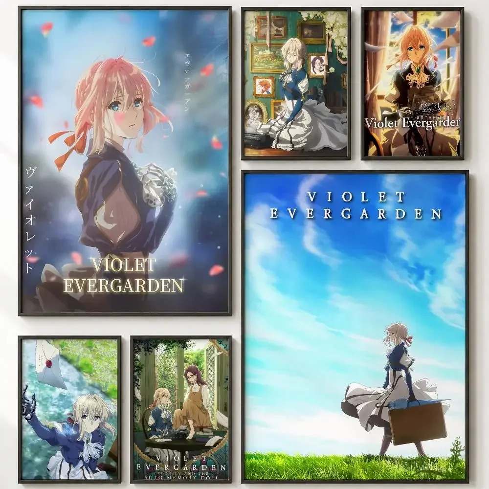 Anime Violet Evergarden Poster HD poster wall art self-stick no-residue for home cafe office great gift