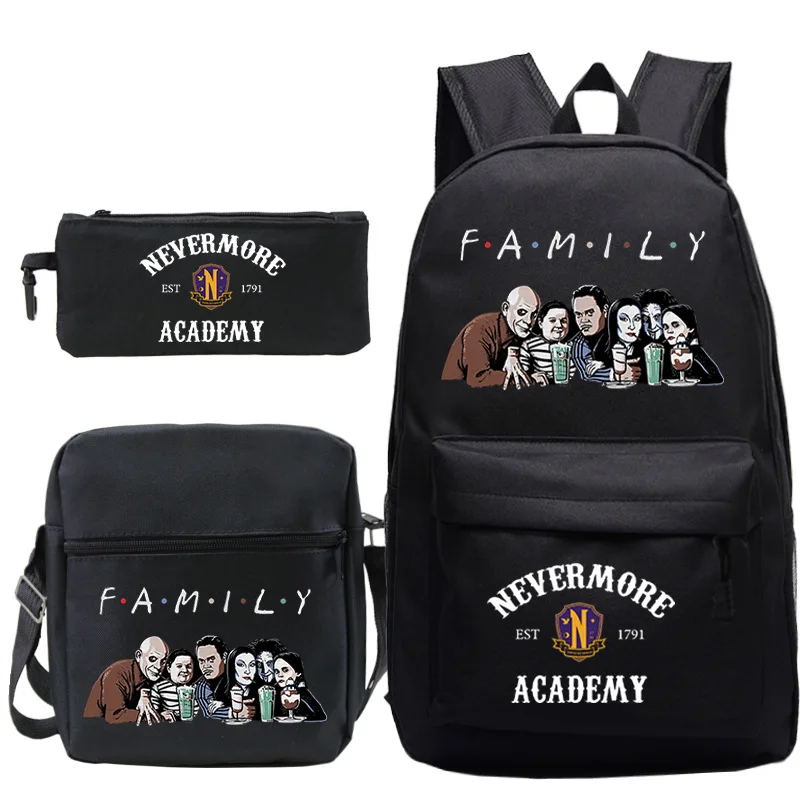 Mochila de TV americana, mochilas escolares para amigos del Día de San Valentín para adolescentes, mochilas negras, mochila para ordenador portátil para hombres, mochila escolar para mujeres