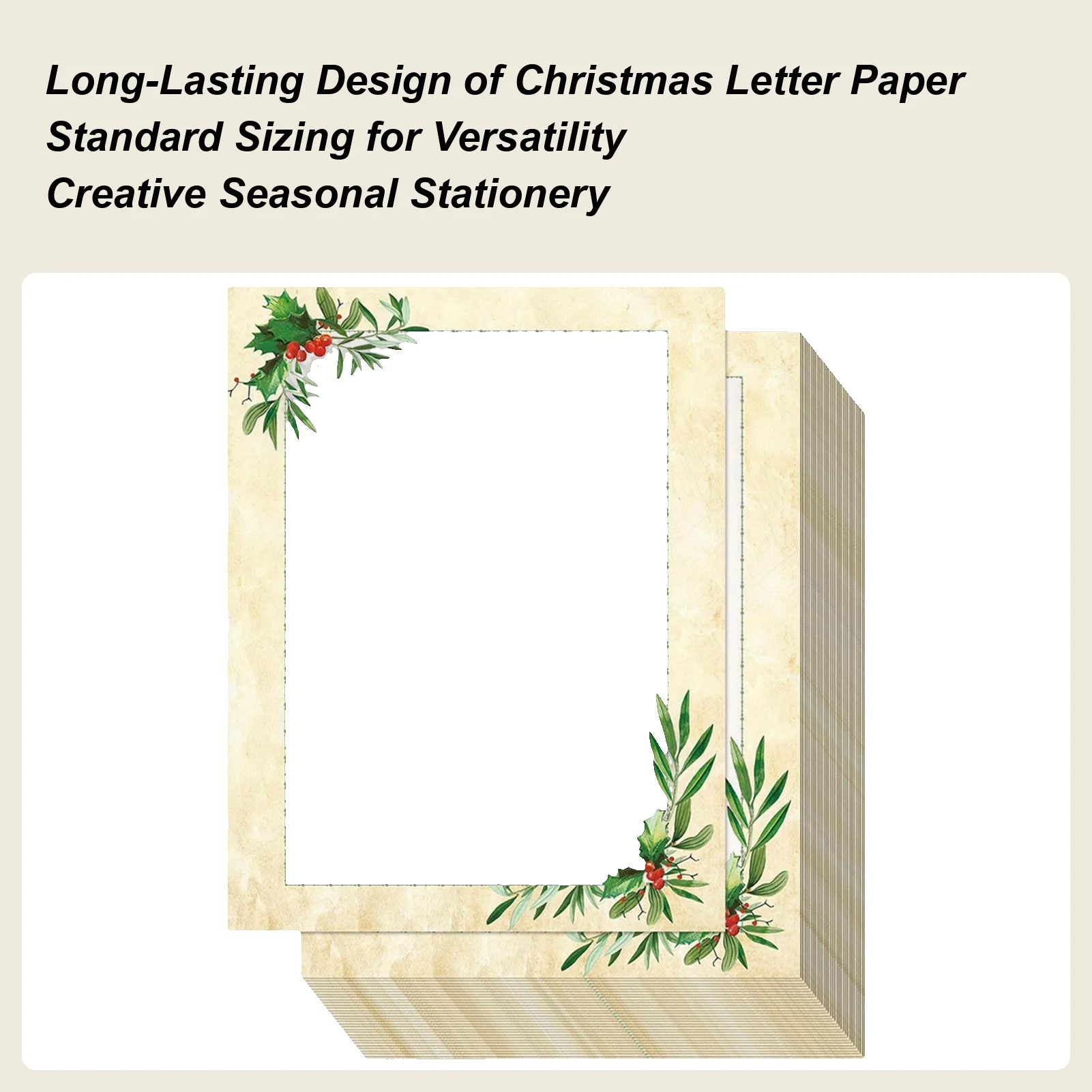 

Рождественский бланк, 50 шт., дизайн каймы, праздничные листы, праздничная бумага для принтера для письма, заметки, свадебные приглашения