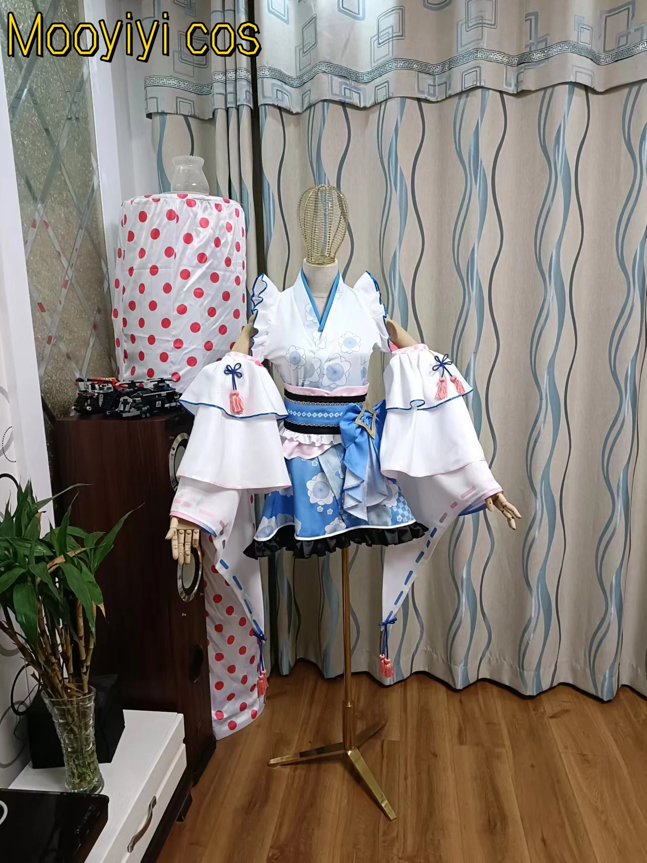 

Новинка 202, Mooyiyi cos Amane Kanata, карнавальный костюм на Хэллоуин, Рождество, вечерние ролевые игры, вишневая юбка Лолиты, синий сексуальный костюм