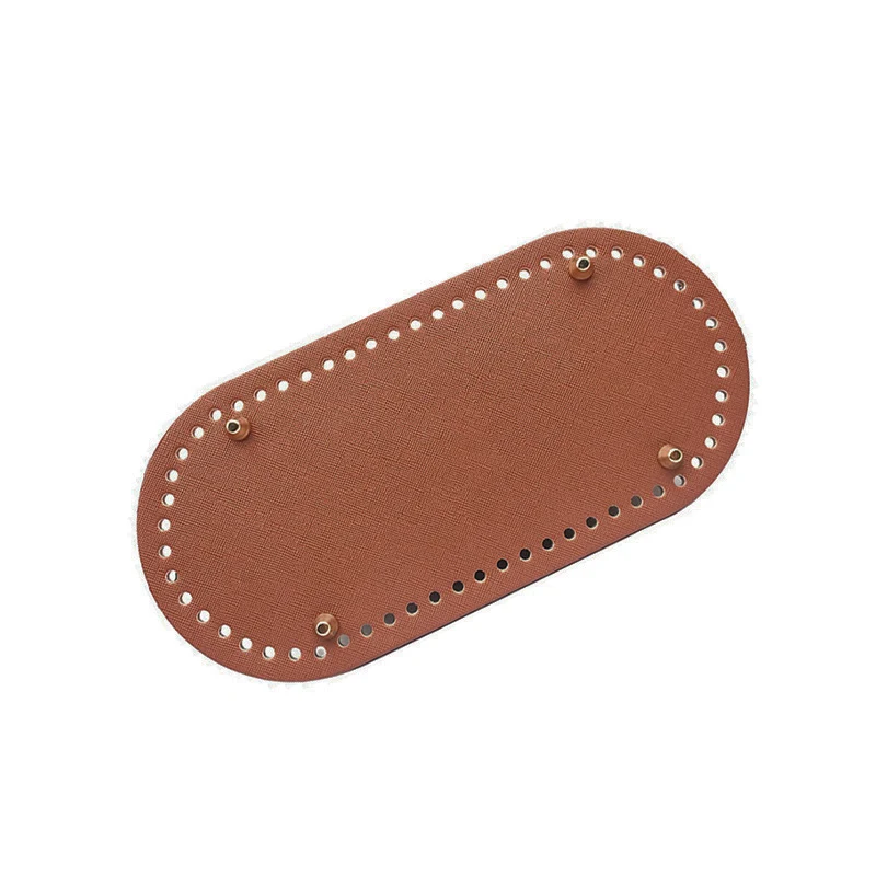 Wholesale 10x22/12x25cm Oval Bottom for Knitted  PU Leather Bag Accessories Handmade Bottom with Holes Crochetbag Base Shaper