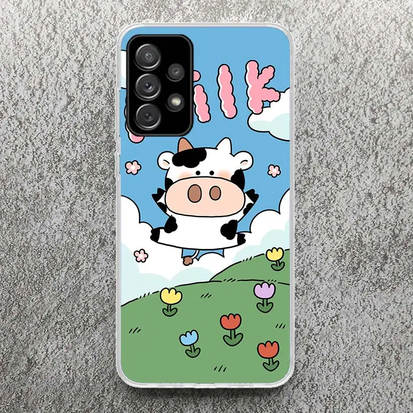 Dairy Cattle Cow Speckle Cute Phone Case for Samsung Galaxy A14 A54 A15 A55 A13 A53 A12 A52 A25 A35 A24 A34 A23 A33 A22 A32 A04S