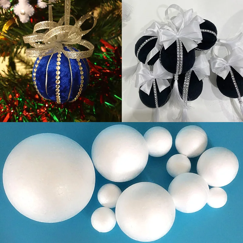 10/50/100 Modelling Polystyrene Foam Ball 1-10cm White Craft Ball For DIY Wedding Birthday Party Christmas Decoration Supplies