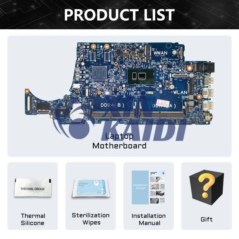 Laptop Mainboard For DELL Latitude 16852-1 3480 3580 004JRR 0TD9WG 08NCKY 02V63C Notebook Motherboard i3 i5 i7 6th 7th Gen CPU