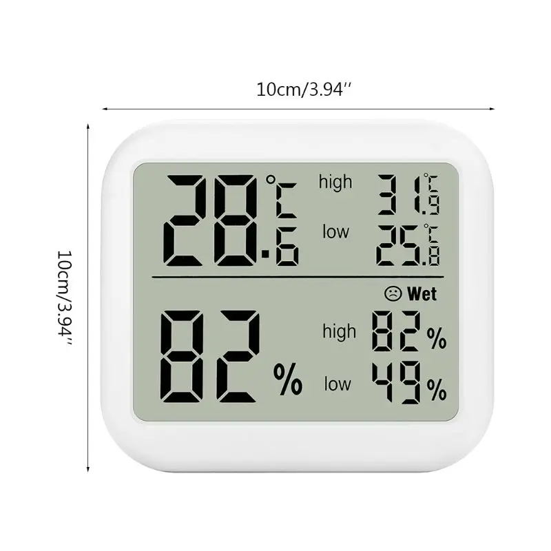 Automatic Electronic Temperature Humidity Clock LCD Digital Screen for Home Bed Room Office Warehouse