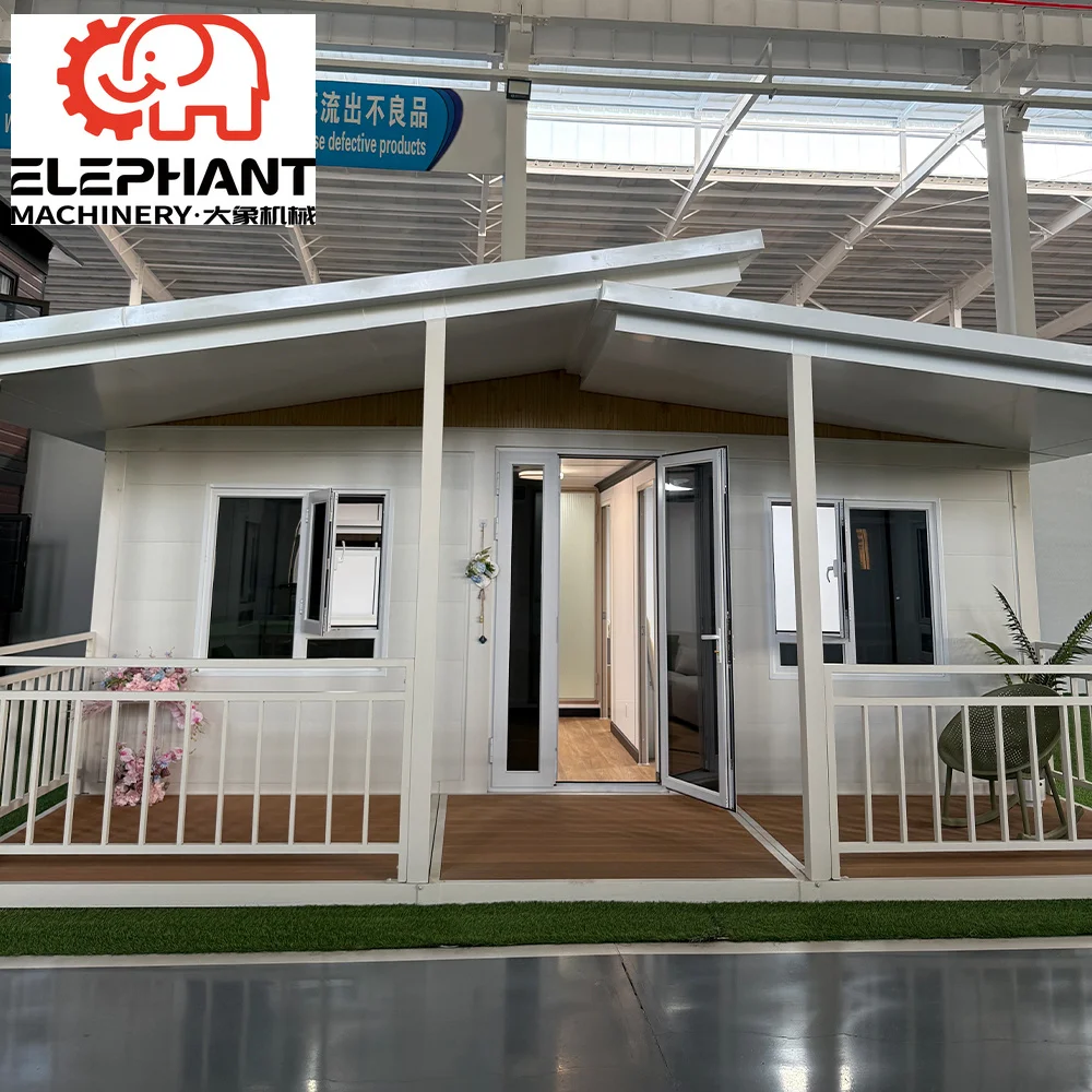 Container Villas with Pavilions and Double Wings, Portable and Foldable, Pre-fabricated and Packaged, Expandable, for Sale.