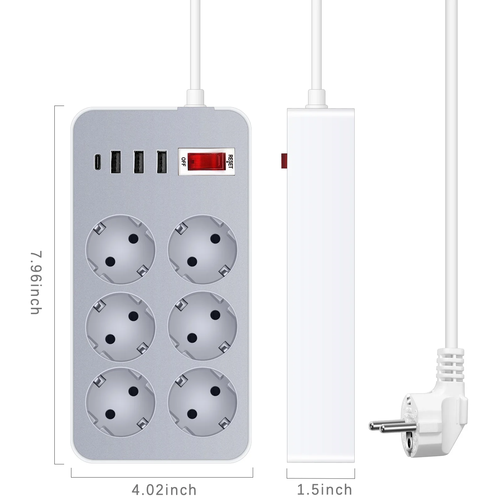 EU Plug AC Outlet Power Strip Multi -tap outlet USB Korean Plug extension Cable USB socket for home network filter 220v