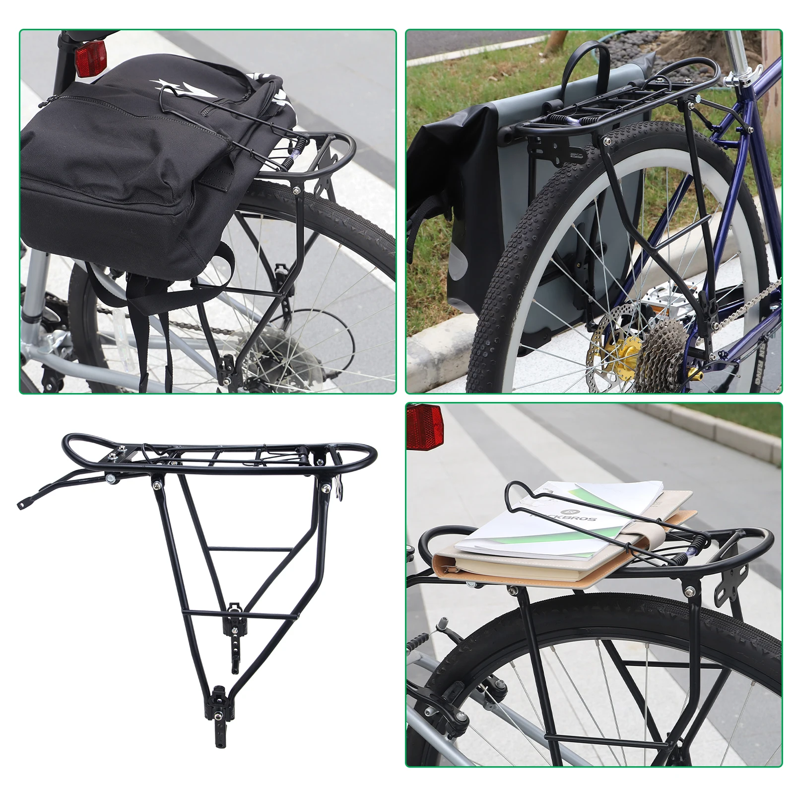 ZUKKA Bicycle Rack Height Adjustable Bike Cargo Rack Rear Bike Carrier For Cycling  Suits for 700C/24-28 Inch Bike