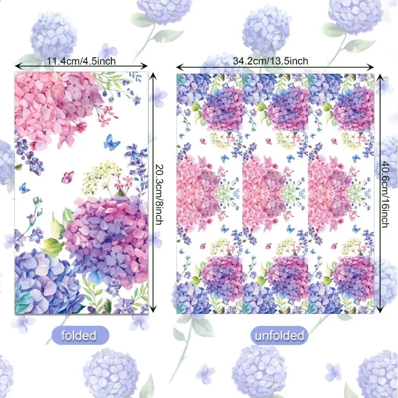 مناديل ورقية طويلة بطبقتين من زهرة الكوبية ، مفارش مزخرفة للحفلات ، 20 في العبوة ، ومناديل ورقية طويلة