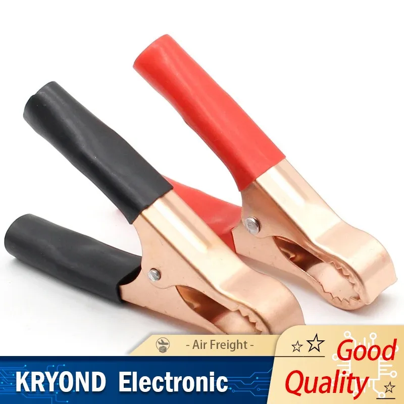 2PCS 50A Red Black 80mm Alligator Clips Car Caravan Van Battery Test Lead