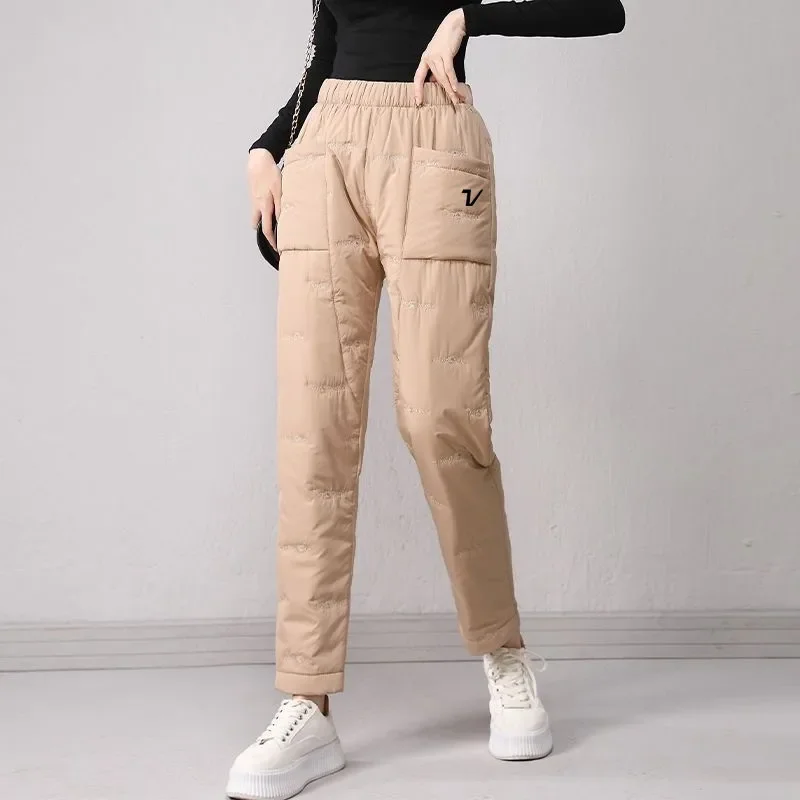 Neue Golfhosen für Damen, Golfbekleidung, 2024, Winter, warm, Golf-Damenbekleidung, Golfhosen, mit Baumwolle gepolsterte Hosen, Jogginghosen