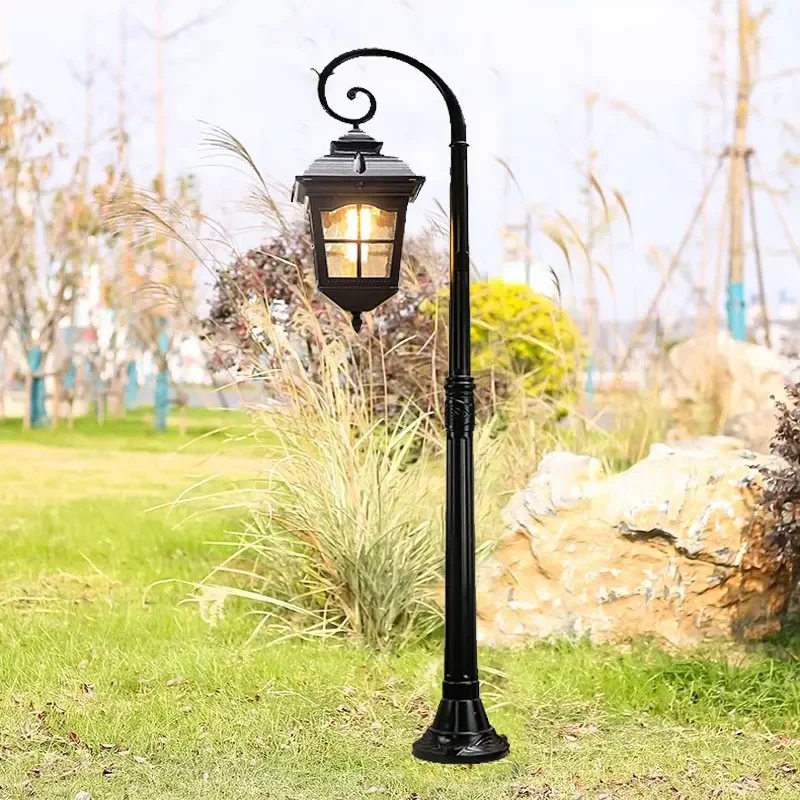 European Style Outdoor Waterproof Aluminum Single Head Street Lamp for Courtyard Garden Park Approx. 140CM
