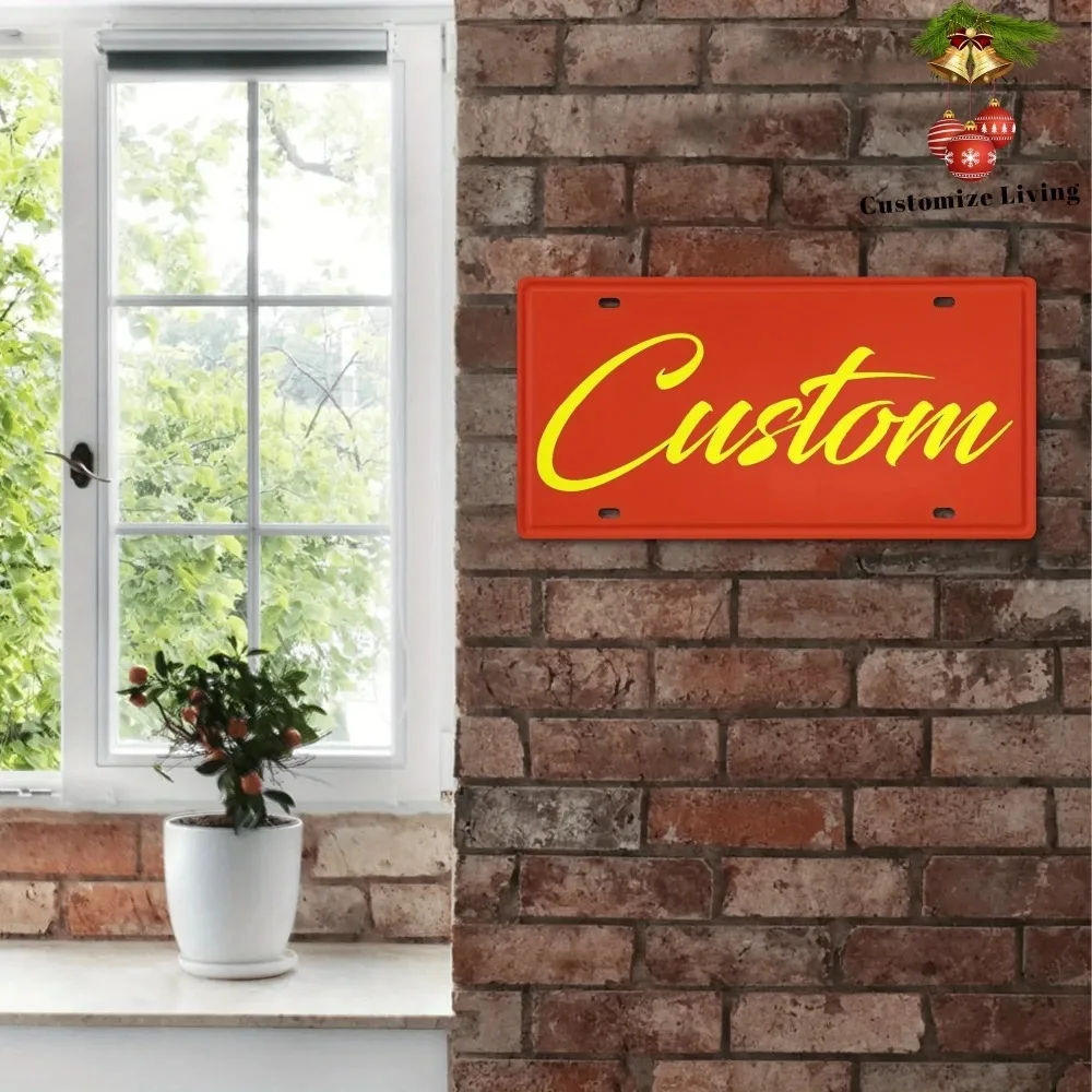 CIFbuy [2D Flat] Custom Red Script Metal Sign,Personalized Text Wall Decor (Only For Decoration)