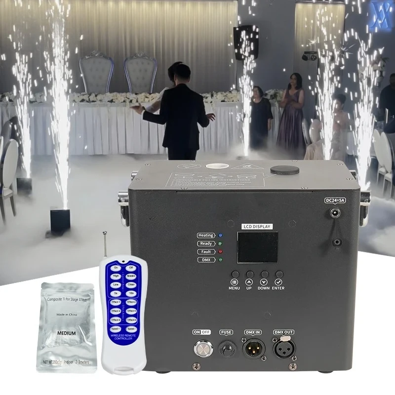 Wedding Stage Effect Portable 350W Wireless Remote Control DMX512 Battery Cold Spark Machine
