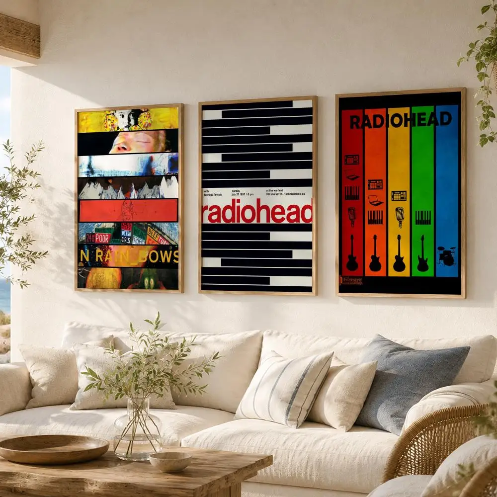 Rock Band R-Radiohead Poster HD Wall Stickers Mural Self-Adhesive Decals Home Decor Bedroom Living Room Decoration Gift