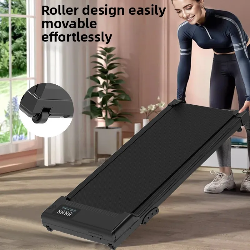 Black Home Indoor Quiet Treadmill with LED Display  Easy To Store and Space-saving for Aerobic Exercise
