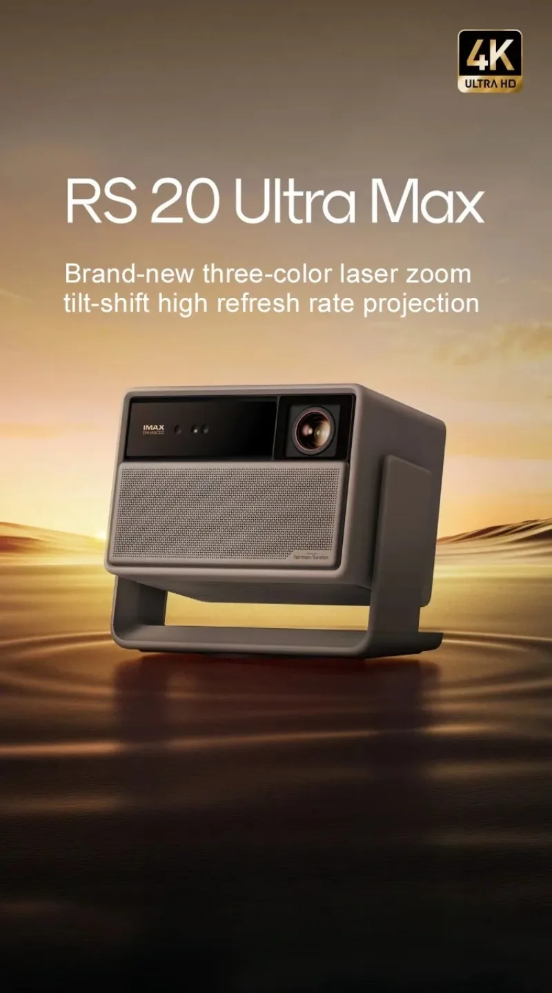 at- RS 20 Ultra Max 4K Triple Laser Projector 5700ISO Lumens Android TV Auto Focus IMAX Enhanced Home Theater Smart Projector