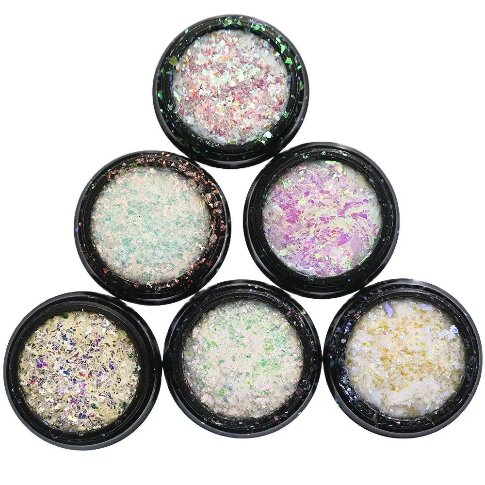 6Jar Irregular Nail Glitter Flake Kit Holographic AB Color Nail Art Sequins DIY Polish Manicure Nail Art Decoration Accessories*