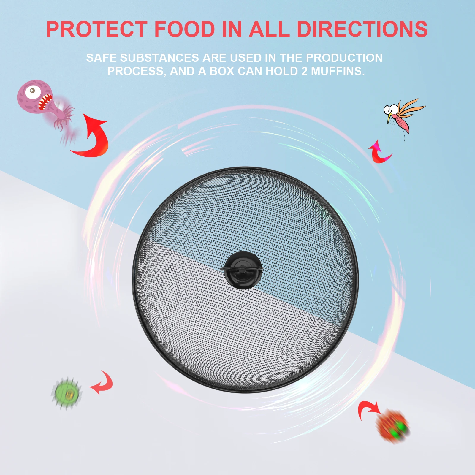 

2pcs Food Cover Mesh Storage Lids Household Dish Covers Stainless Tableware Covers for Indoor Outdoor Use Keep Food Fresh from