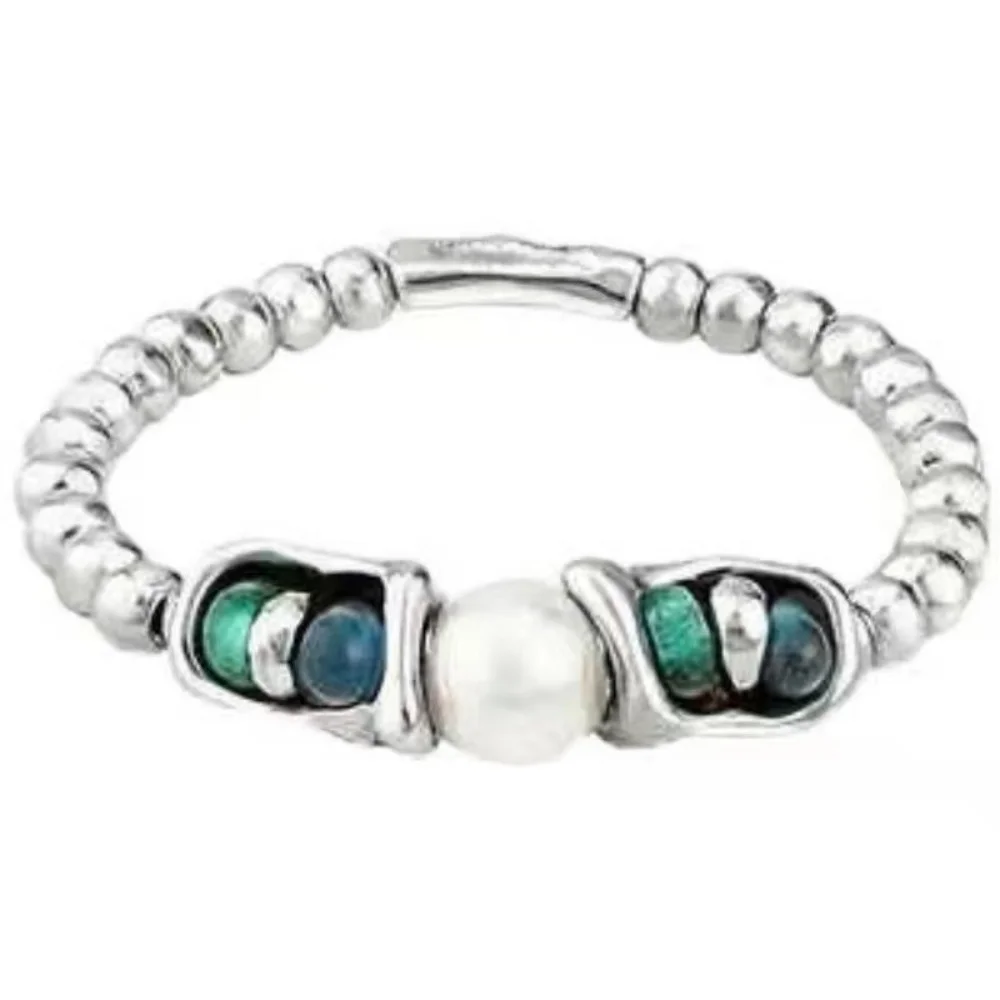 

2025 Autumn French High Beauty Double Color Beaded Jewelry Splicing Bracelet with No Gender Accessories Surprise Gift