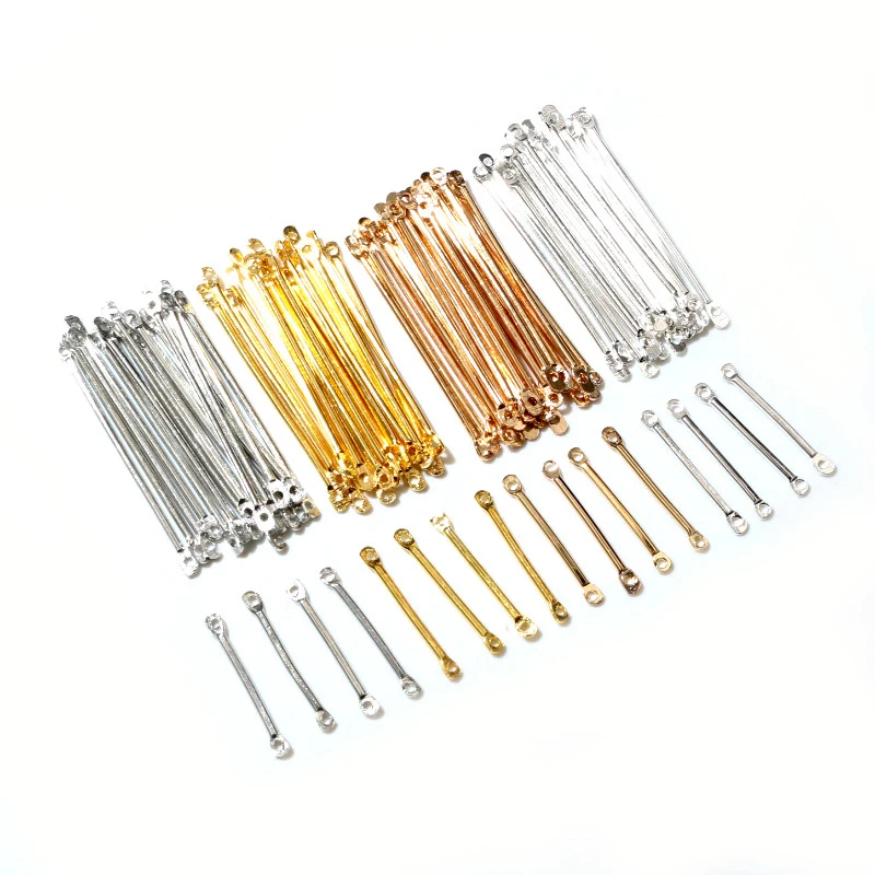 100pcs/lot 15 20 25 30 35 40mm Bar Shape Connectors Earring Connectors Diy Accessories For Earrings Jewelry Making Materials