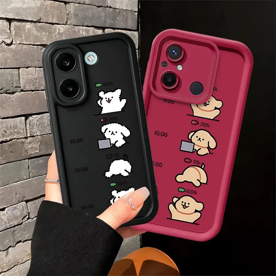 Case for Xiaomi Poco X4 GT M3 Pro X5 X3 Soft Phone Cover Cartoon Work Dog
