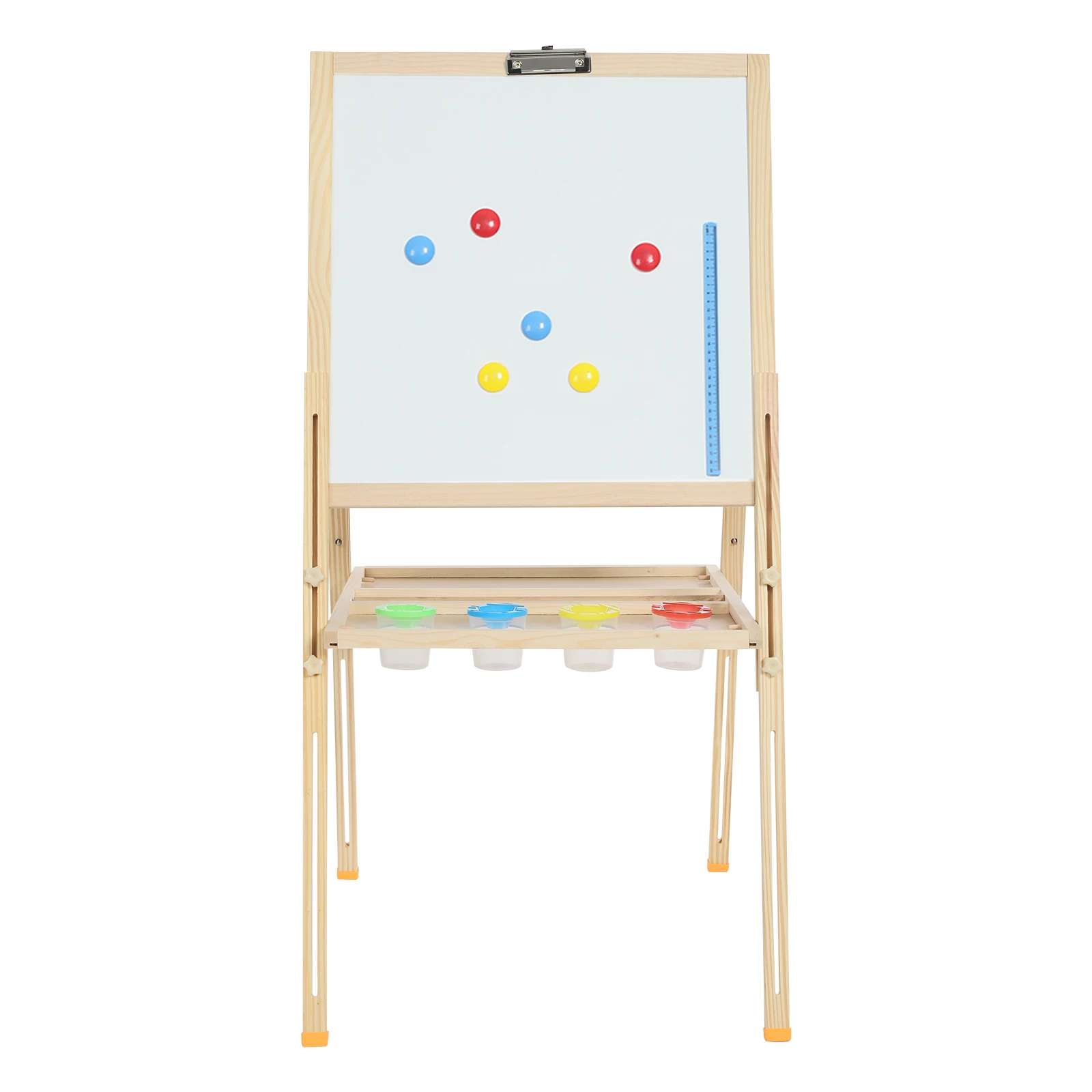 

Adjustable Kids Art Easel - 3-in-1 Magnetic Wooden Standing Easel with Chalkboard & Whiteboard